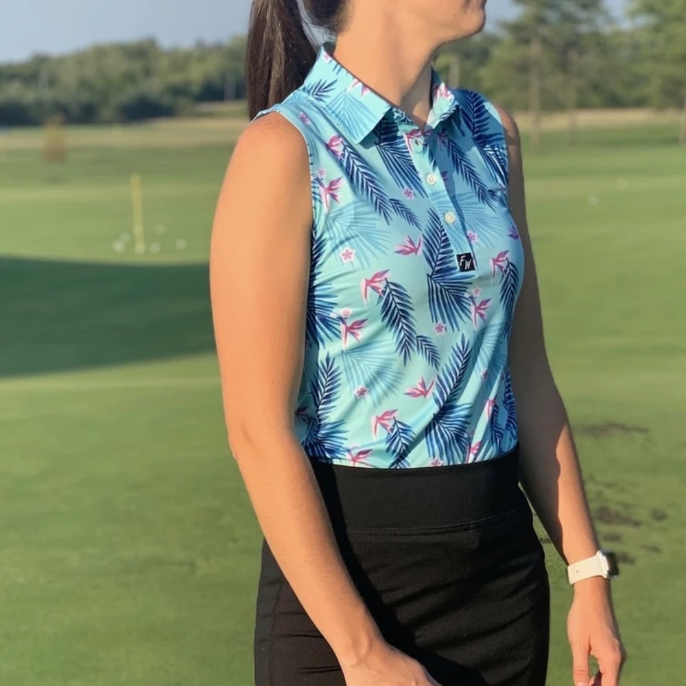 Women’s Hawaiian Floral Golf Shirt Polo